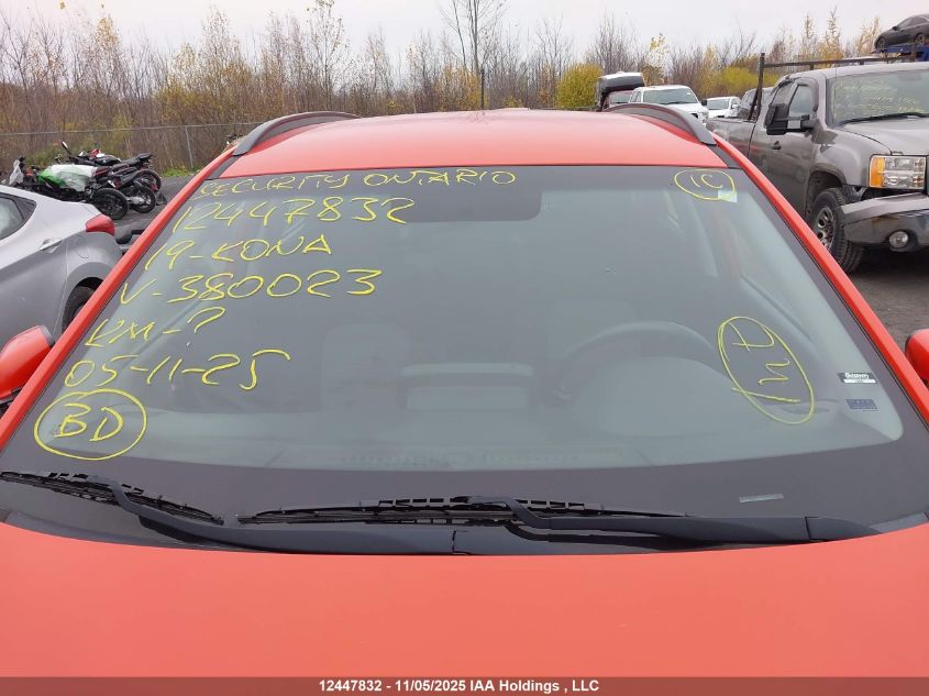 2019 Hyundai Kona 2.0L Essential VIN: KM8K1CAA5KU380023 Lot: 12447832