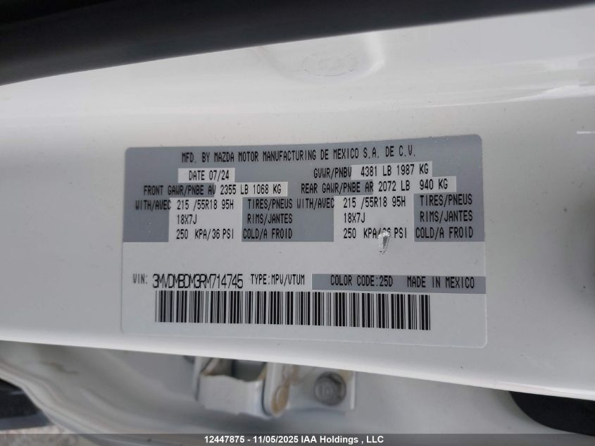 2024 Mazda Cx-30 Premium VIN: 3MVDMBDM3RM714745 Lot: 12447875