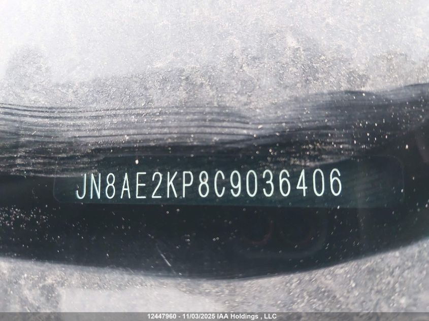 2012 Nissan Quest Sv VIN: JN8AE2KP8C9036406 Lot: 12447960