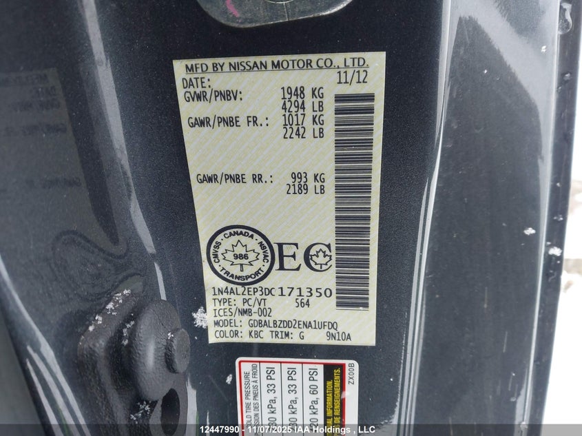 1N4AL2EP3DC171350 2013 NISSAN ALTIMA photo no. 9