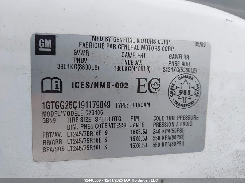 1GTGG25C191179049 2009 GMC  photo no. 18