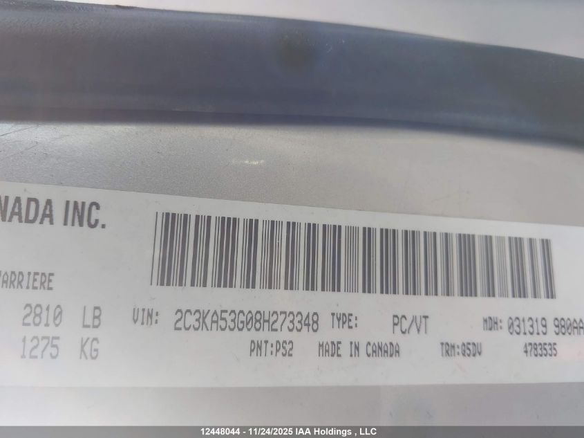 2008 Chrysler 300C VIN: 2C3KA53G08H273348 Lot: 12448044