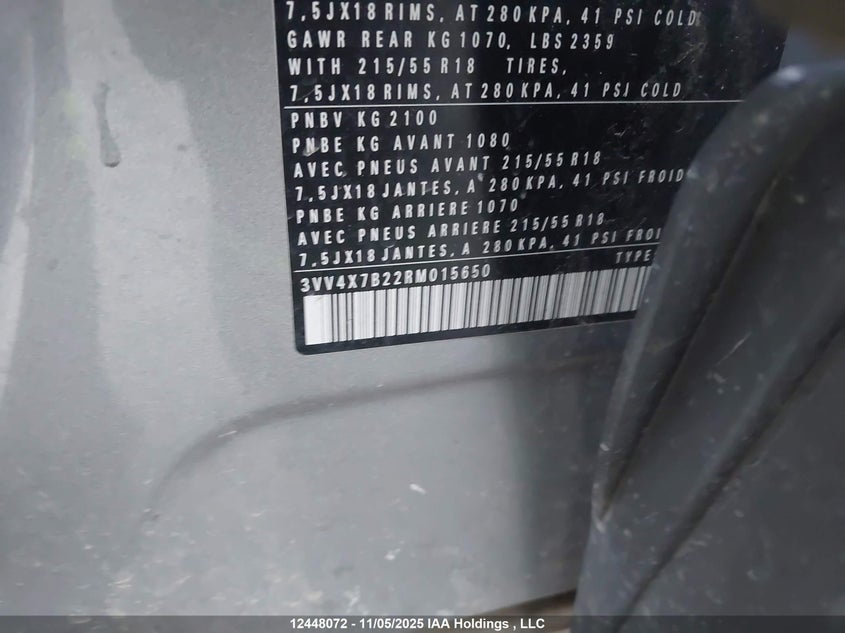 2024 Volkswagen Taos Sel VIN: 3VV4X7B22RM015650 Lot: 12448072