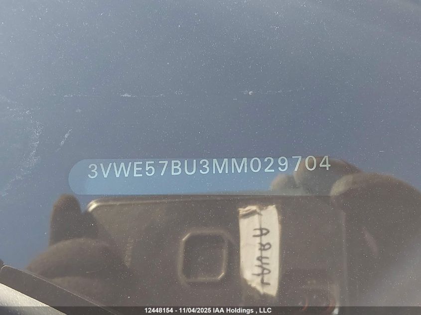 2021 Volkswagen Jetta Sel VIN: 3VWE57BU3MM029704 Lot: 12448154