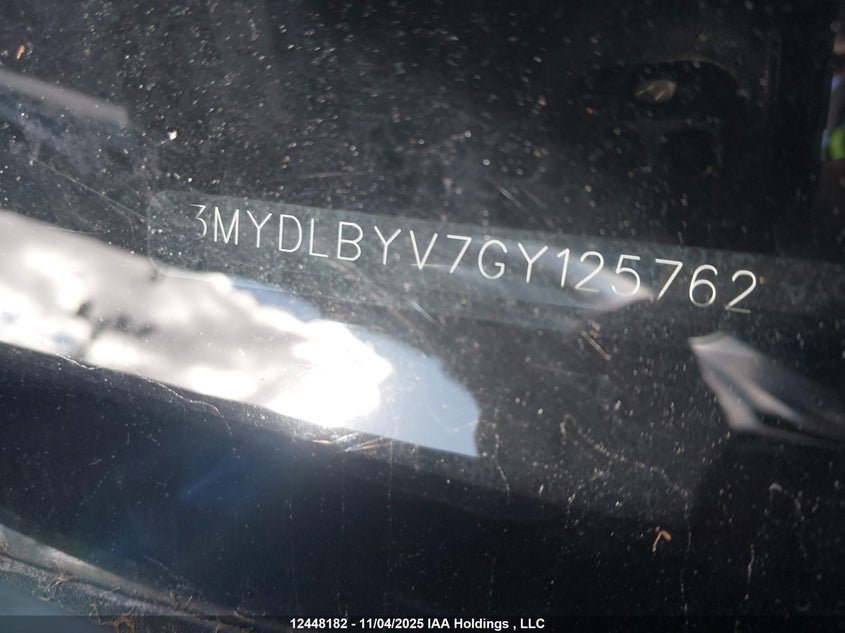 2016 Toyota Yaris VIN: 3MYDLBYV7GY125762 Lot: 12448182