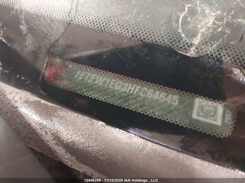 2017 Ford F150 Supercrew VIN: 1FTEW1EG3HFC64645 Lot: 12448209