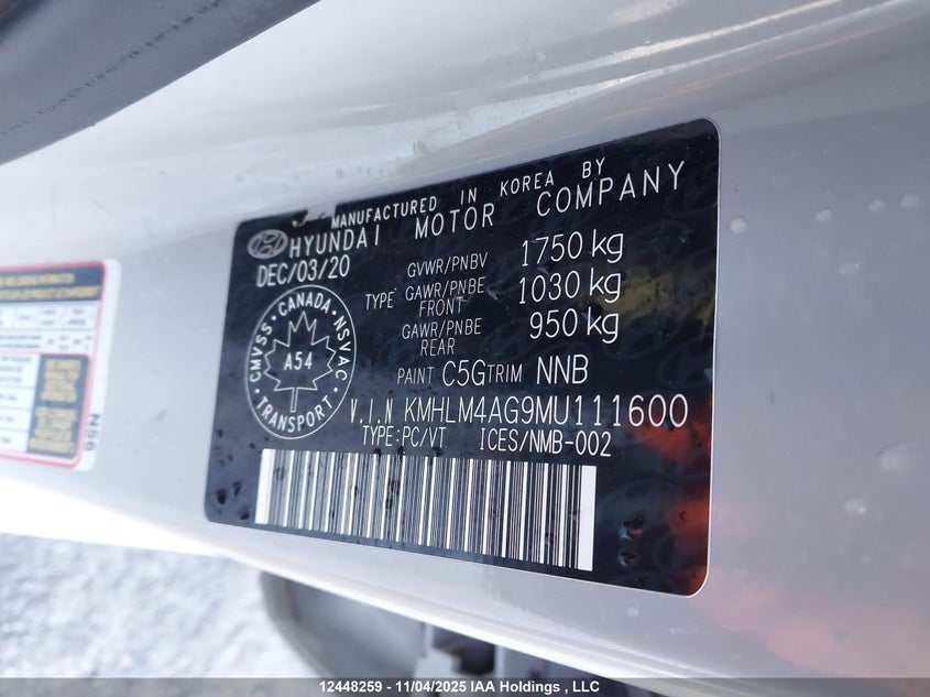 KMHLM4AG9MU111600 2021 HYUNDAI ELANTRA photo no. 9