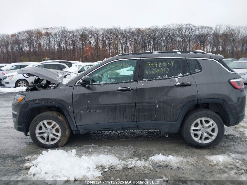 2019 Jeep Compass Sport VIN: 3C4NJDAB2KT834819 Lot: 12448324