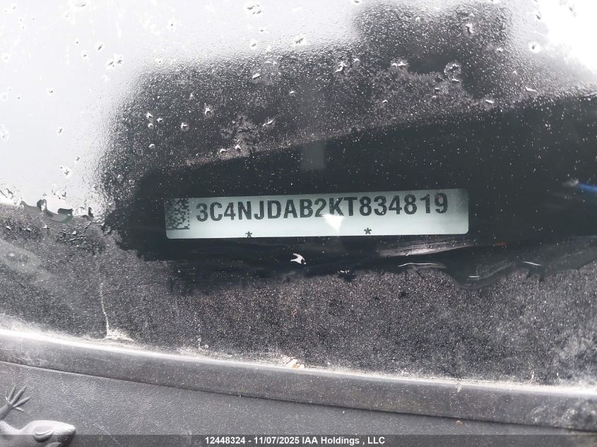 2019 Jeep Compass Sport VIN: 3C4NJDAB2KT834819 Lot: 12448324