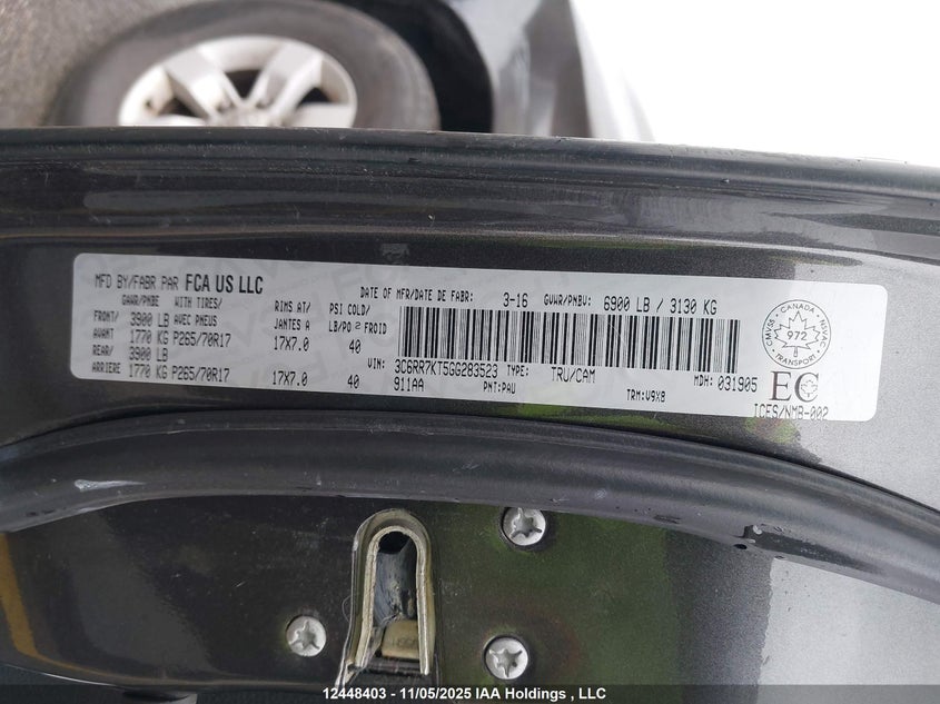 3C6RR7KT5GG283523 2016 DODGE RAM photo no. 18