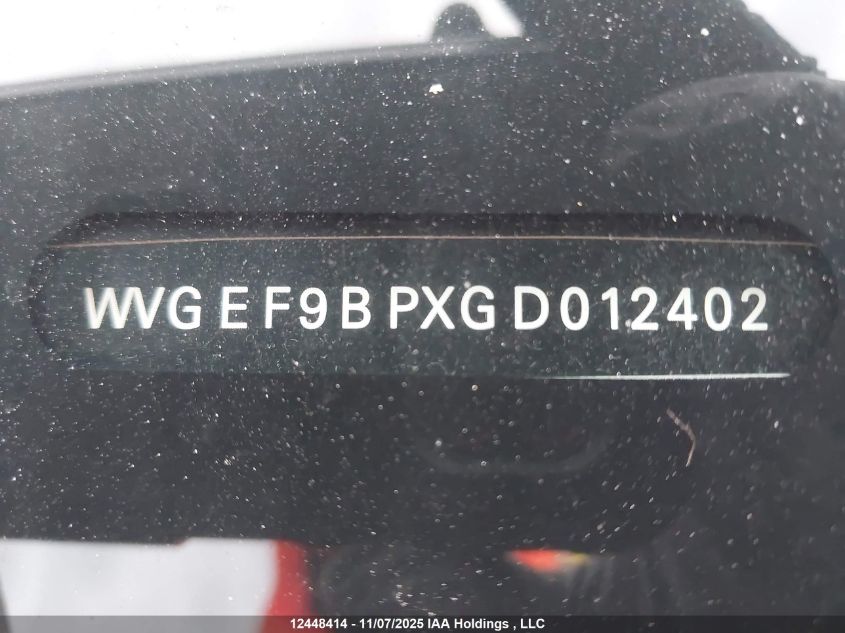 2016 Volkswagen Touareg Sport/Lux/Executive VIN: WVGEF9BPXGD012402 Lot: 12448414