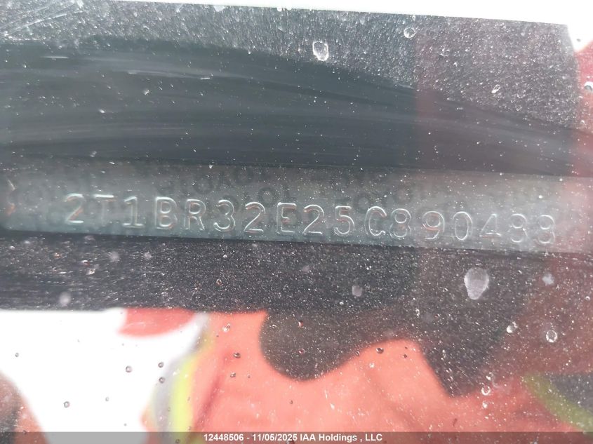 2005 Toyota Corolla Ce/Le/Sport VIN: 2T1BR32E25C890488 Lot: 12448506