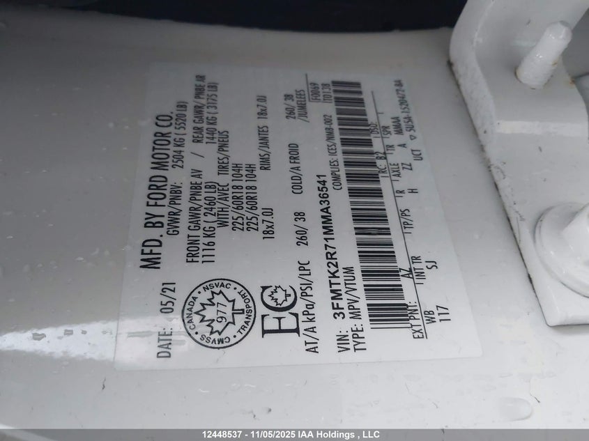 3FMTK2R71MMA36541 2021 FORD MUSTANG MACH-E photo no. 9