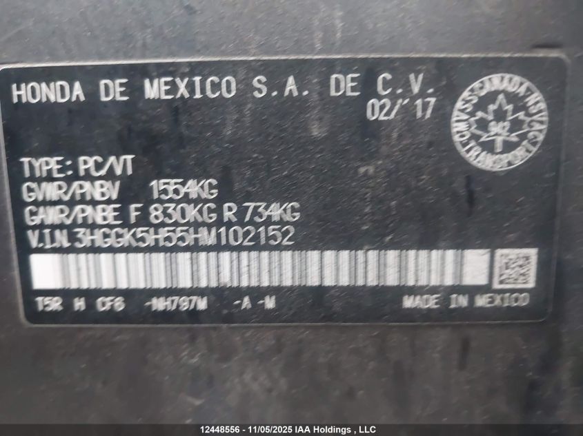 2017 Honda Fit Lx VIN: 3HGGK5H55HM102152 Lot: 12448556