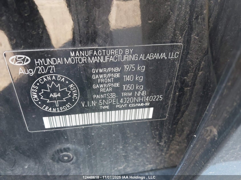 5NPEL4J20NH140225 2022 HYUNDAI SONATA photo no. 18