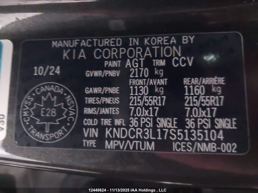 KNDCR3L17S5135104 2025 KIA NIRO photo no. 9