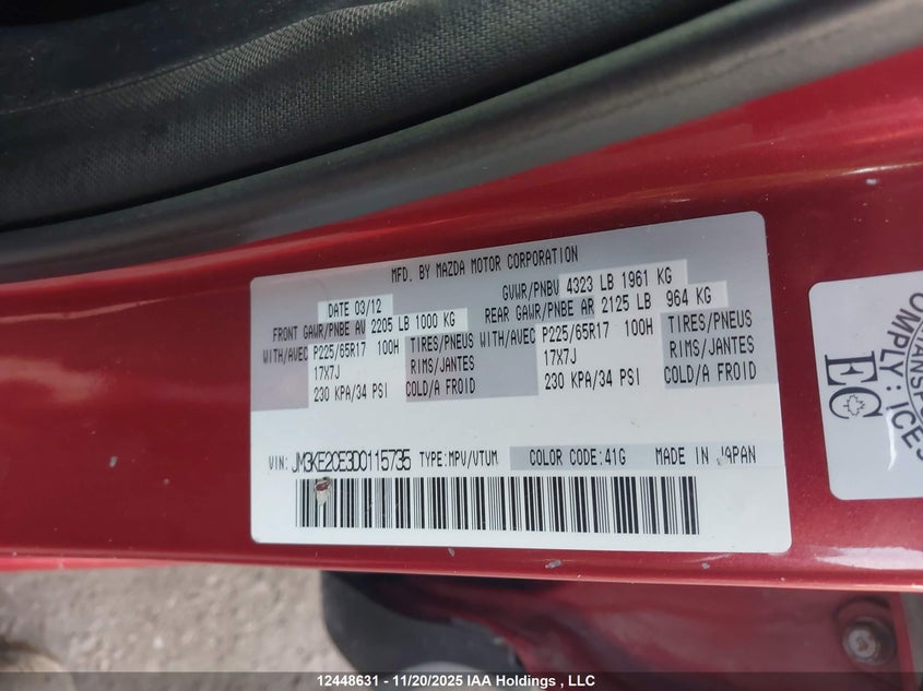 JM3KE2CE3D0115735 2013 MAZDA CX-5 photo no. 9