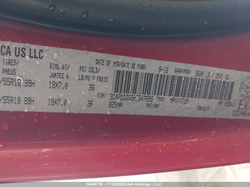 2017 Dodge Journey Crossroad VIN: 3C4PDDGG5HT547695 Lot: 12448739