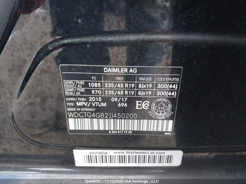 2018 Mercedes-Benz Gla 250 4Matic VIN: WDCTG4GB2JJ450200 Lot: 12448791