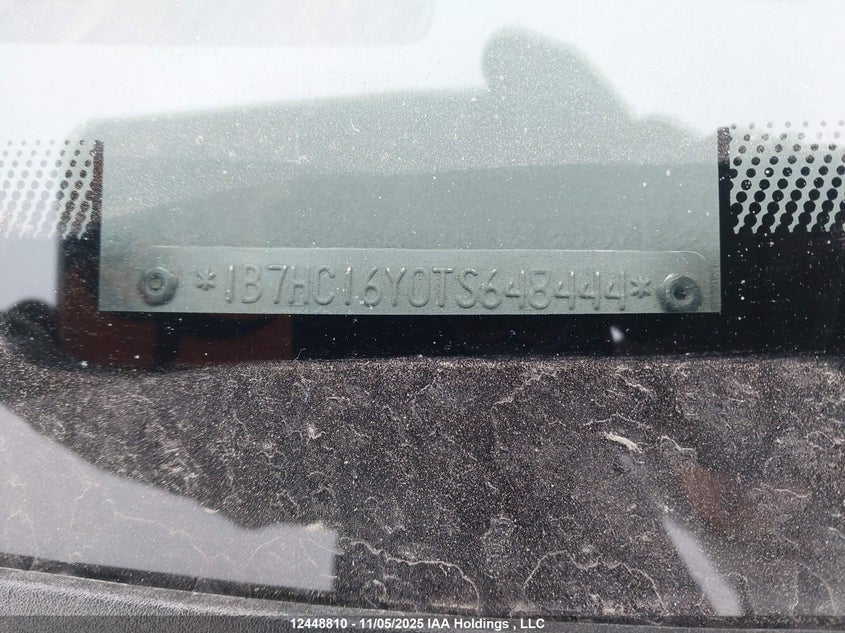 1996 Dodge Ram 1500 VIN: 1B7HC16Y0TS648444 Lot: 12448810