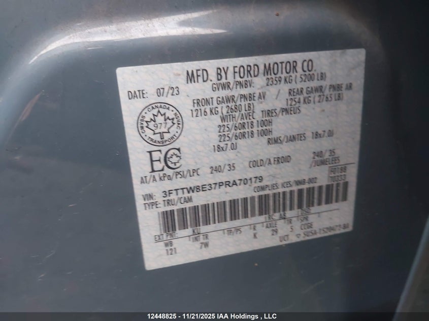 3FTTW8E37PRA70179 2023 FORD MAVERICK photo no. 9