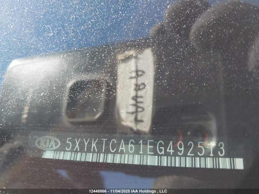 2014 Kia Sorento Lx VIN: 5XYKTCA61EG492513 Lot: 12448866