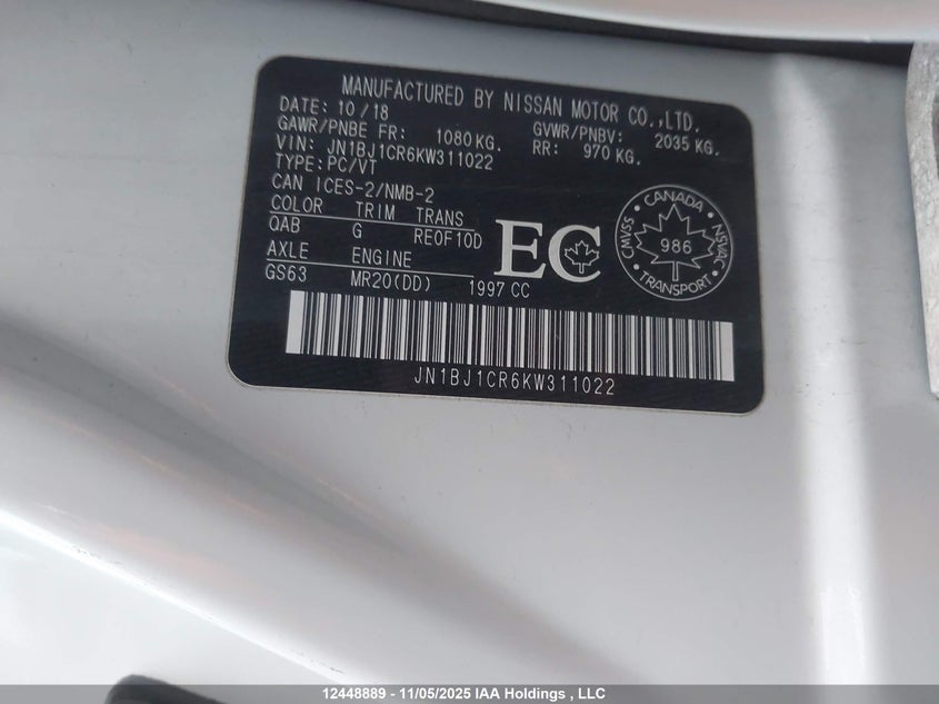 JN1BJ1CR6KW311022 2019 NISSAN  photo no. 9