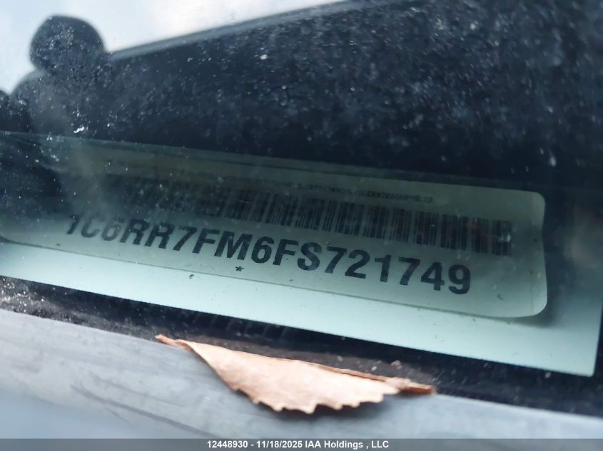 2015 Ram 1500 St VIN: 1C6RR7FM6FS721749 Lot: 12448930