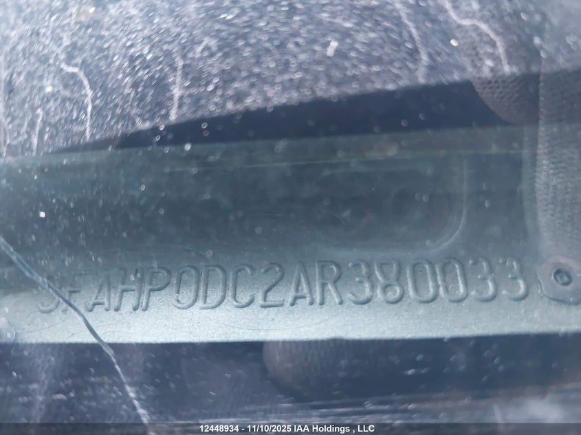 2010 Ford Fusion Sport VIN: 3FAHP0DC2AR380033 Lot: 12448934