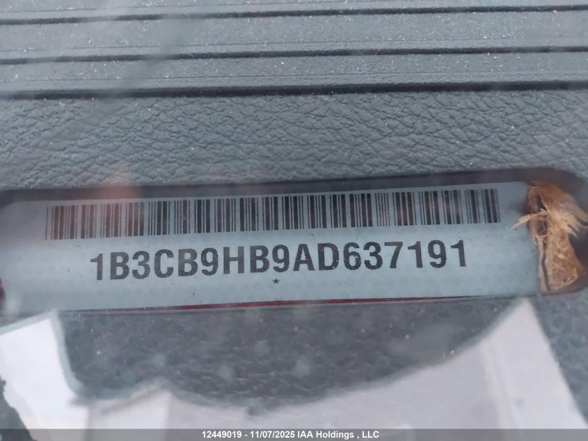 2010 Dodge Caliber Uptown VIN: 1B3CB9HB9AD637191 Lot: 12449019