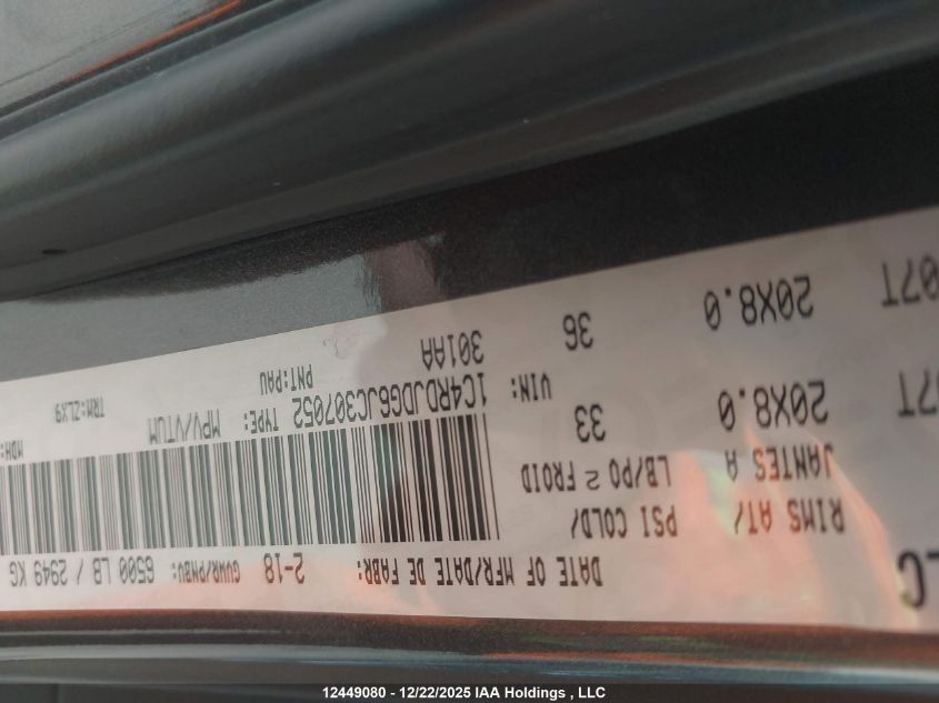 2018 Dodge Durango Gt VIN: 1C4RDJDG6JC307052 Lot: 12449080