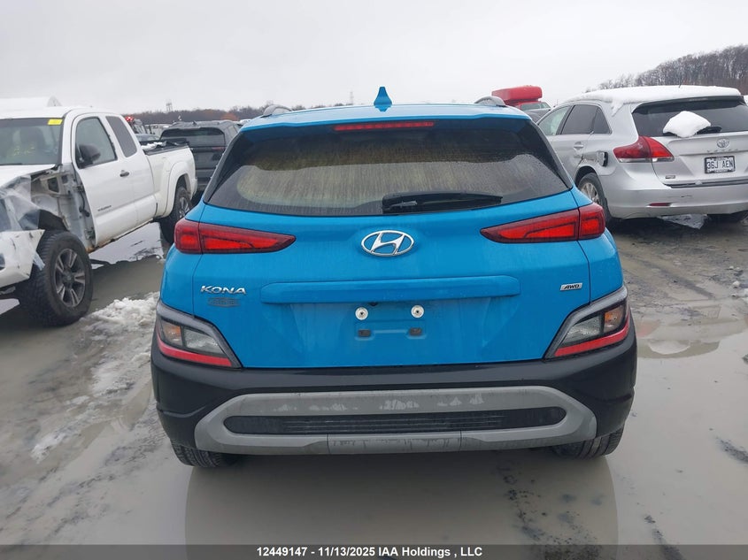 2022 Hyundai Kona Preferred Awd With Sun And Leather Package VIN: KM8K6CAB7NU875600 Lot: 12449147