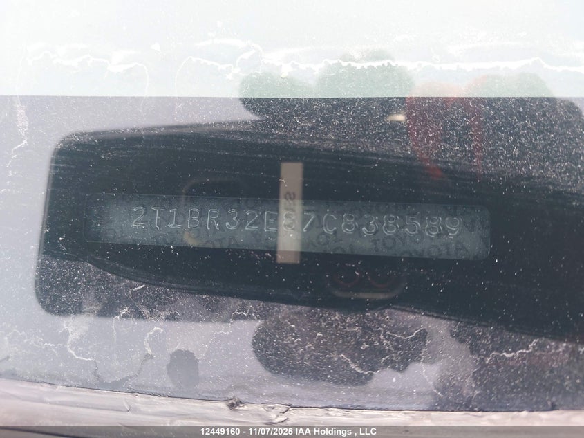 2T1BR32E87C838589 2007 TOYOTA COROLLA photo no. 9