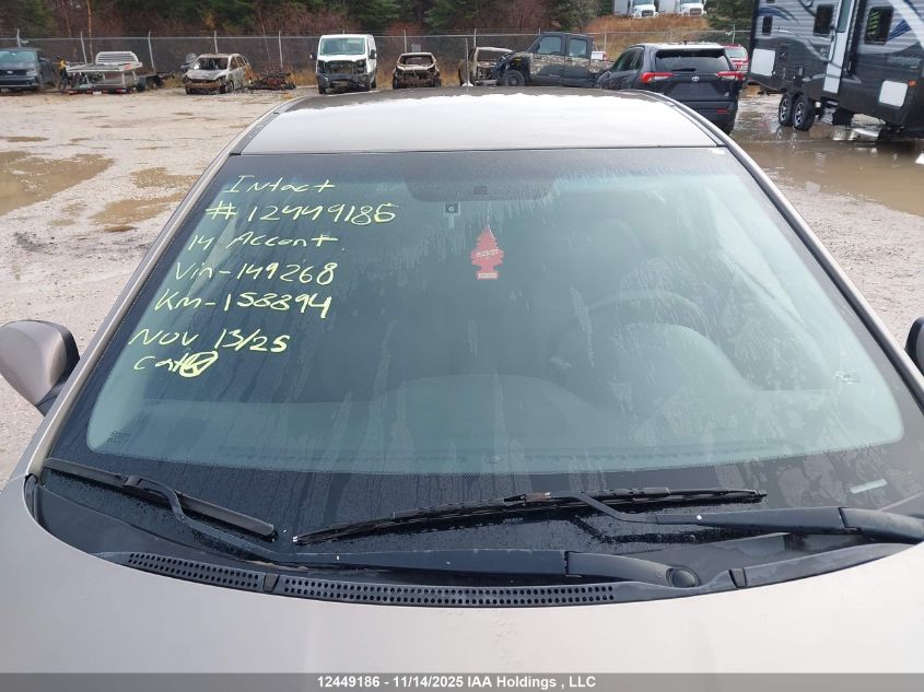 2014 Hyundai Accent Gls/Gs VIN: KMHCT5AE7EU149268 Lot: 12449186