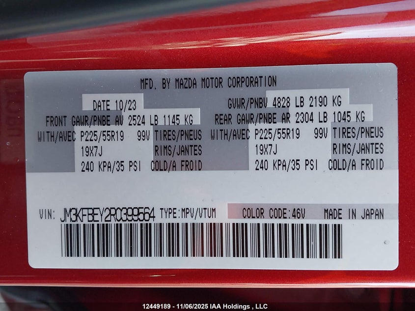 JM3KFBEY2R0399564 2024 MAZDA CX-5 photo no. 19