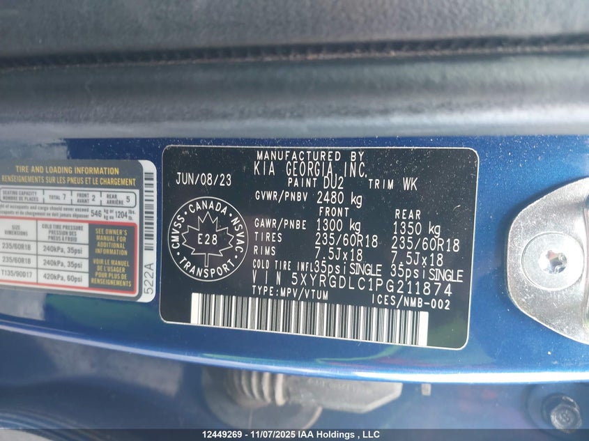 5XYRGDLC1PG211874 2023 KIA SORENTO photo no. 19