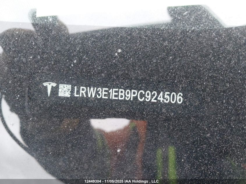 2023 Tesla Model 3 VIN: LRW3E1EB9PC924506 Lot: 12449304