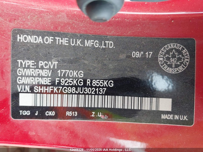 SHHFK7G98JU302137 2018 HONDA CIVIC photo no. 18
