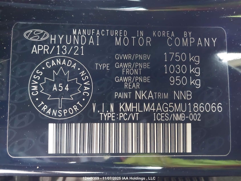 KMHLM4AG5MU186066 2021 HYUNDAI ELANTRA photo no. 9