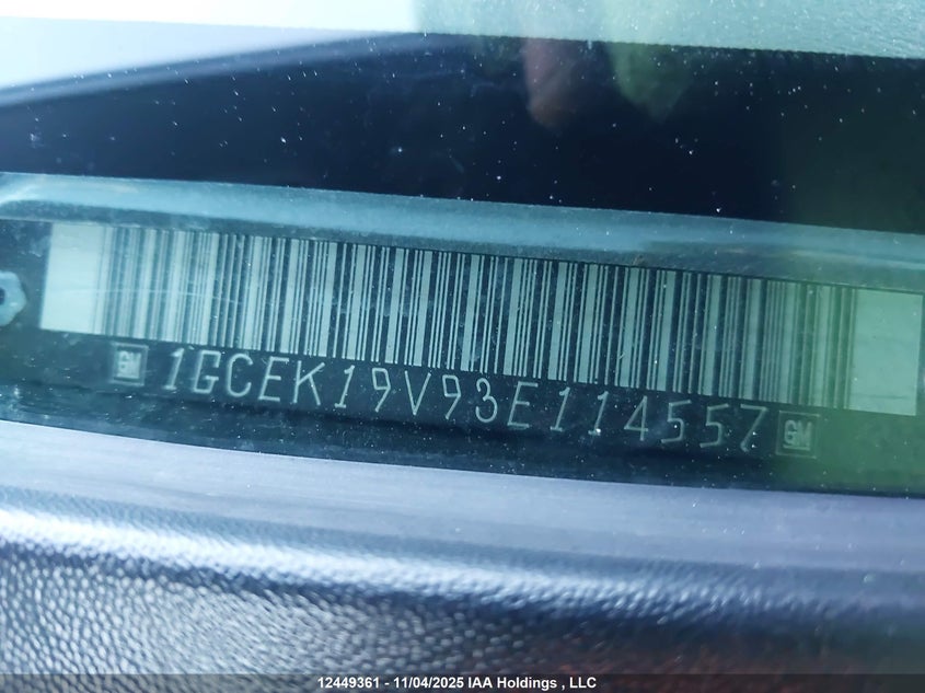1GCEK19V93E114557 2003 CHEVROLET SILVERADO photo no. 9