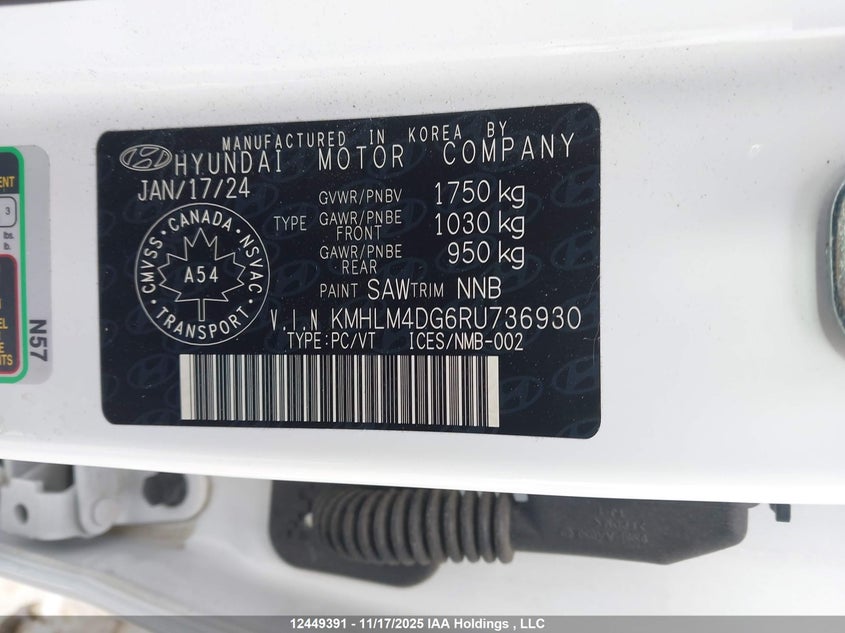 KMHLM4DG6RU736930 2024 HYUNDAI ELANTRA photo no. 9