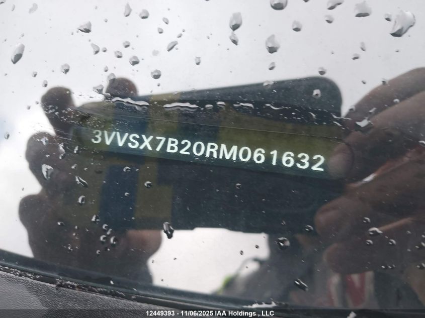 2024 Volkswagen Taos Comfortline VIN: 3VVSX7B20RM061632 Lot: 12449393