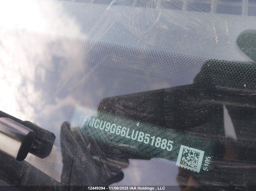 2020 Ford Escape Se VIN: 1FMCU9G66LUB51885 Lot: 12449394