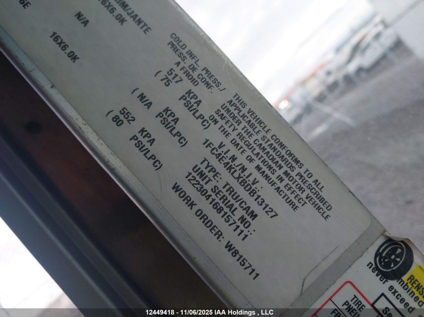 2011 Ford E-450 Stripped VIN: 1FC4E4KLXBDB13127 Lot: 12449418