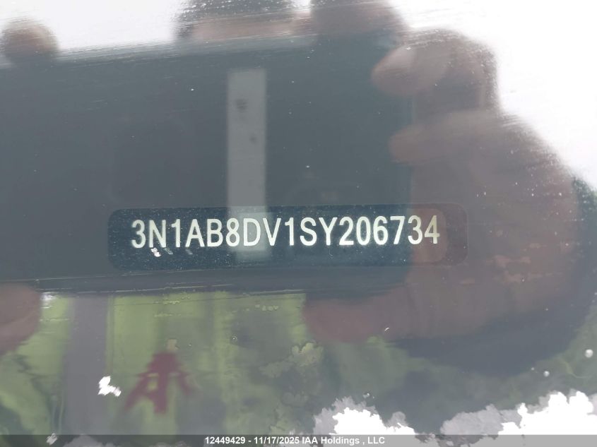 2025 Nissan Sentra Sr VIN: 3N1AB8DV1SY206734 Lot: 12449429