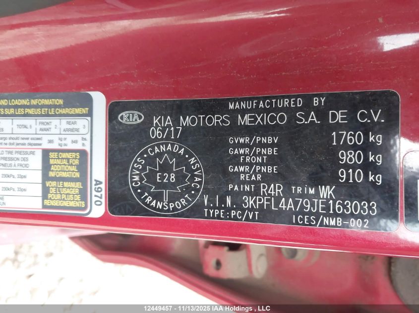 2018 Kia Forte Lx/S VIN: 3KPFL4A79JE163033 Lot: 12449457