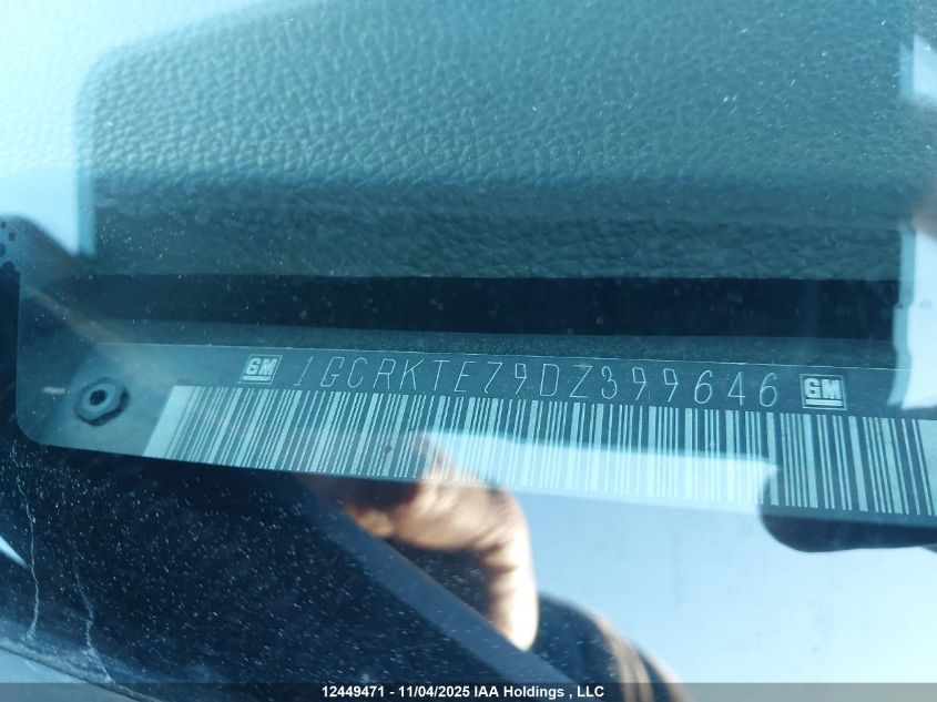2013 Chevrolet Silverado 1500 Ltz VIN: 1GCRKTE79DZ399646 Lot: 12449471