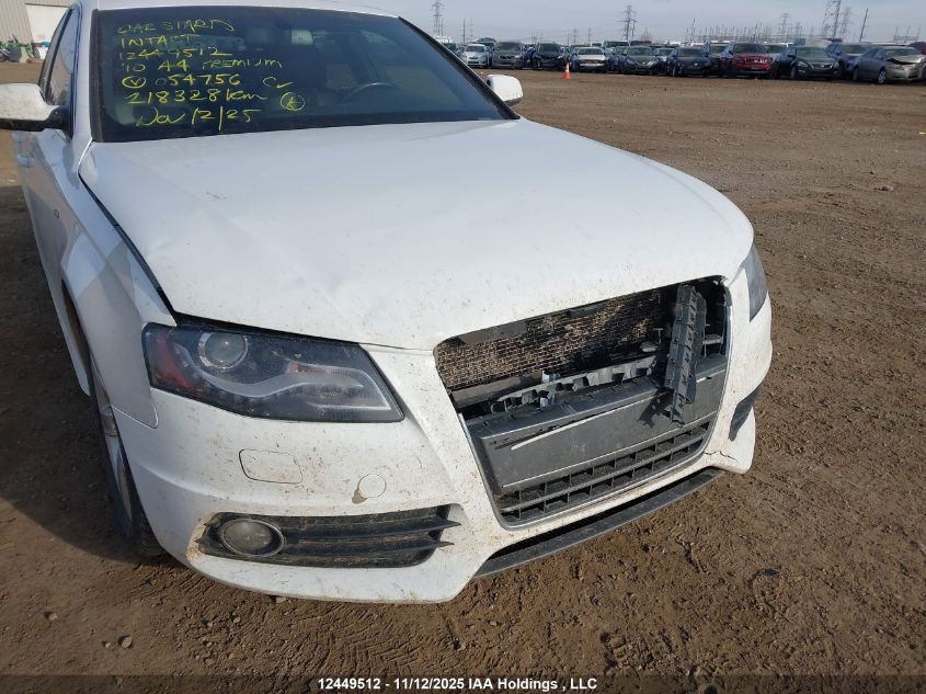 2010 Audi A4 Premium Plus VIN: WAUHFCFL7AN054756 Lot: 12449512