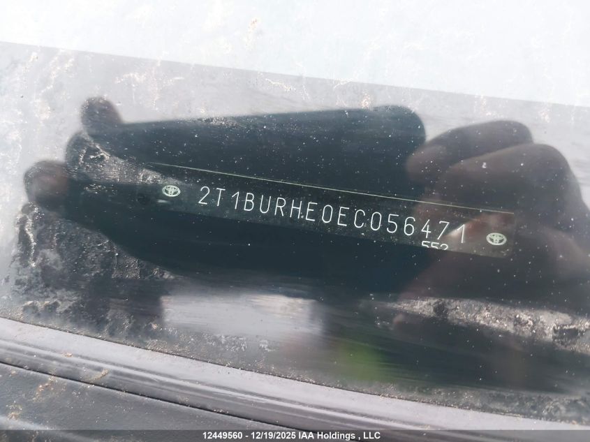 2014 Toyota Corolla S VIN: 2T1BURHE0EC056471 Lot: 12449560