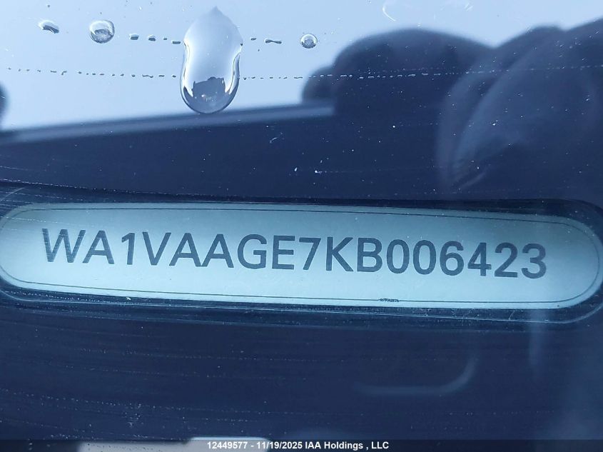 2019 Audi E-Tron Prestige VIN: WA1VAAGE7KB006423 Lot: 12449577